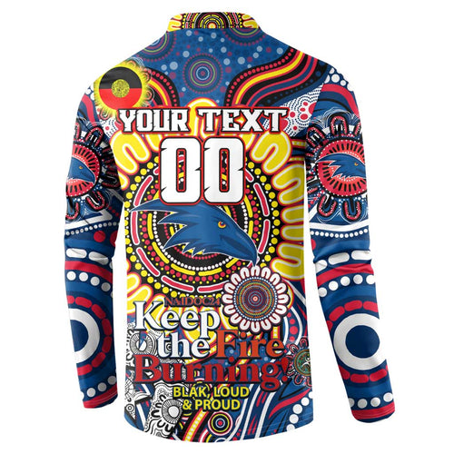 Custom Adelaide Crows NAIDOC Week 2024 Button Sweatshirt Mascot Football