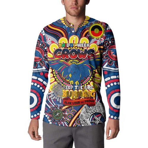 Custom Adelaide Crows NAIDOC Week 2024 Button Sweatshirt Mascot Football