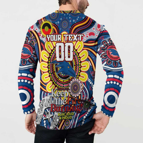 Custom Adelaide Crows NAIDOC Week 2024 Button Sweatshirt Mascot Football