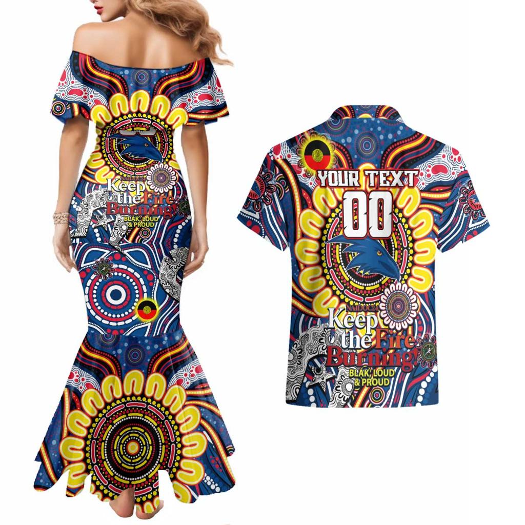 Custom Adelaide Crows NAIDOC Week 2024 Couples Matching Mermaid Dress and Hawaiian Shirt Mascot Football