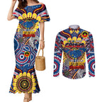 Custom Adelaide Crows NAIDOC Week 2024 Couples Matching Mermaid Dress and Long Sleeve Button Shirt Mascot Football