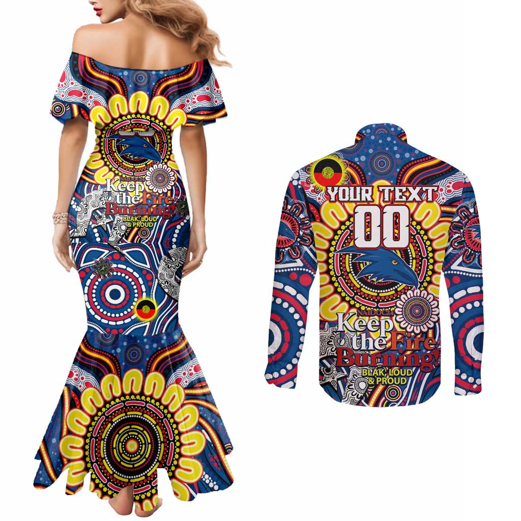 Custom Adelaide Crows NAIDOC Week 2024 Couples Matching Mermaid Dress and Long Sleeve Button Shirt Mascot Football