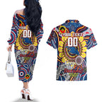 Custom Adelaide Crows NAIDOC Week 2024 Couples Matching Off The Shoulder Long Sleeve Dress and Hawaiian Shirt Mascot Football