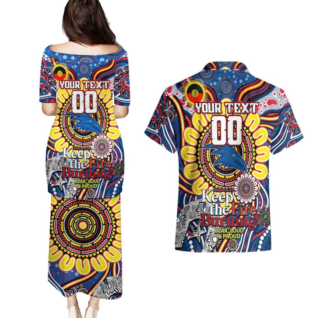 Custom Adelaide Crows NAIDOC Week 2024 Couples Matching Puletasi and Hawaiian Shirt Mascot Football