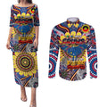 Custom Adelaide Crows NAIDOC Week 2024 Couples Matching Puletasi and Long Sleeve Button Shirt Mascot Football