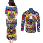 Custom Adelaide Crows NAIDOC Week 2024 Couples Matching Puletasi and Long Sleeve Button Shirt Mascot Football