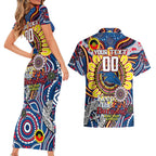 Custom Adelaide Crows NAIDOC Week 2024 Couples Matching Short Sleeve Bodycon Dress and Hawaiian Shirt Mascot Football