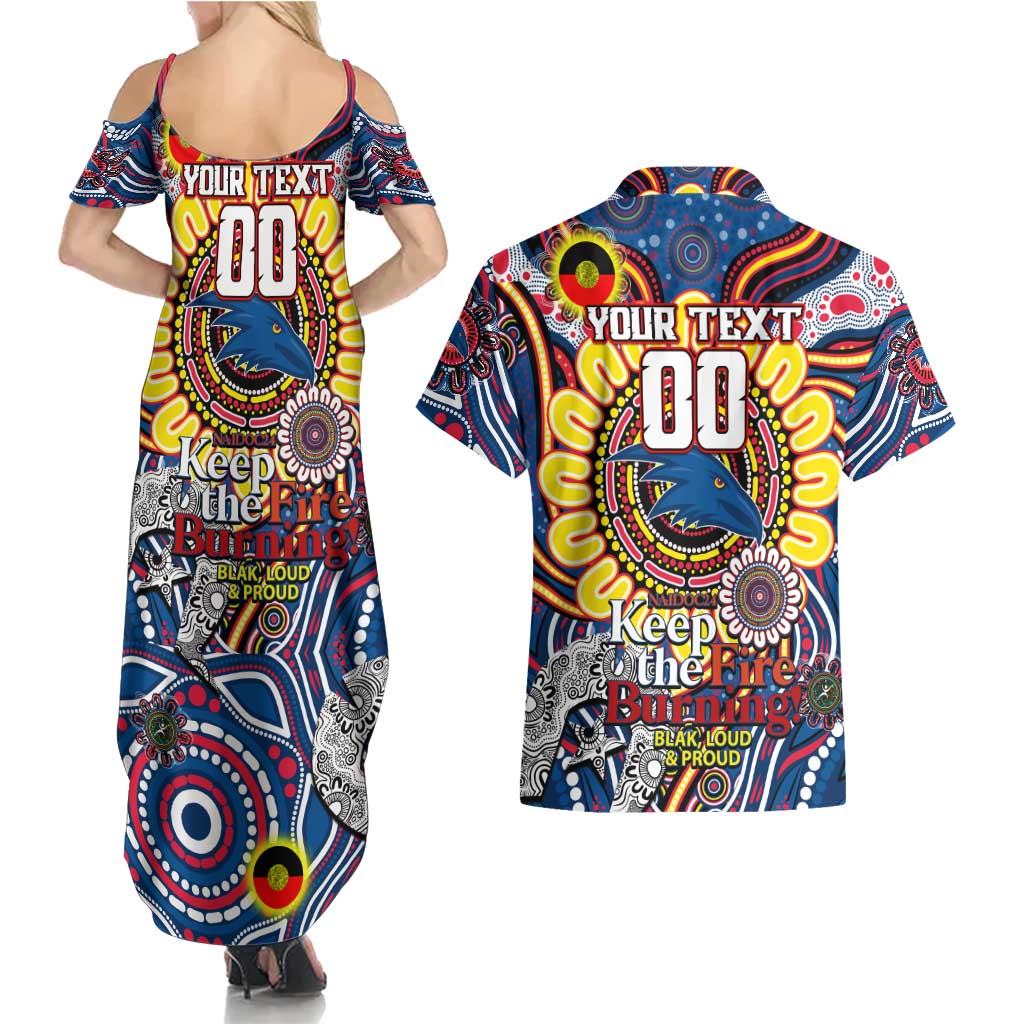 Custom Adelaide Crows NAIDOC Week 2024 Couples Matching Summer Maxi Dress and Hawaiian Shirt Mascot Football