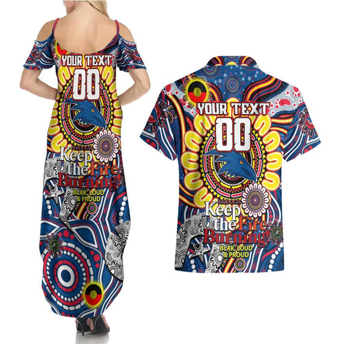 Custom Adelaide Crows NAIDOC Week 2024 Couples Matching Summer Maxi Dress and Hawaiian Shirt Mascot Football