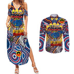Custom Adelaide Crows NAIDOC Week 2024 Couples Matching Summer Maxi Dress and Long Sleeve Button Shirt Mascot Football