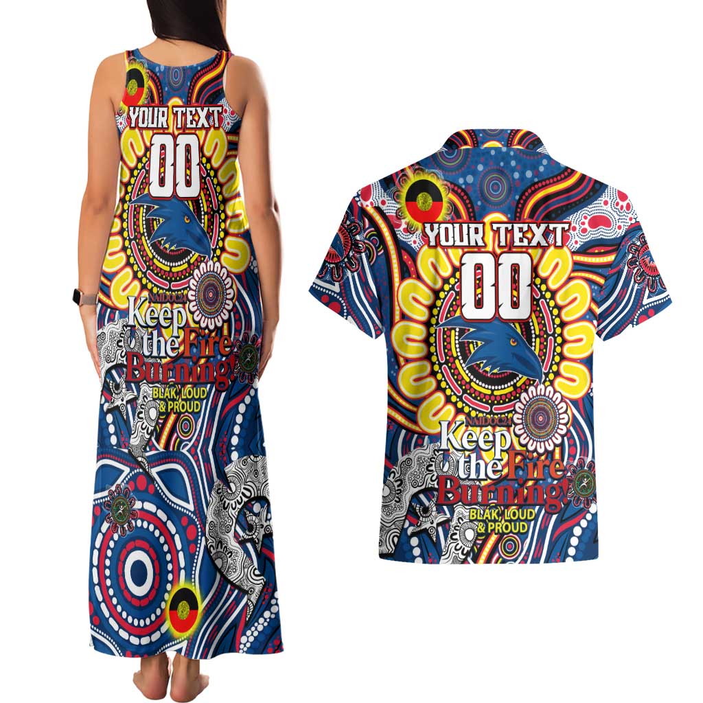 Custom Adelaide Crows NAIDOC Week 2024 Couples Matching Tank Maxi Dress and Hawaiian Shirt Mascot Football