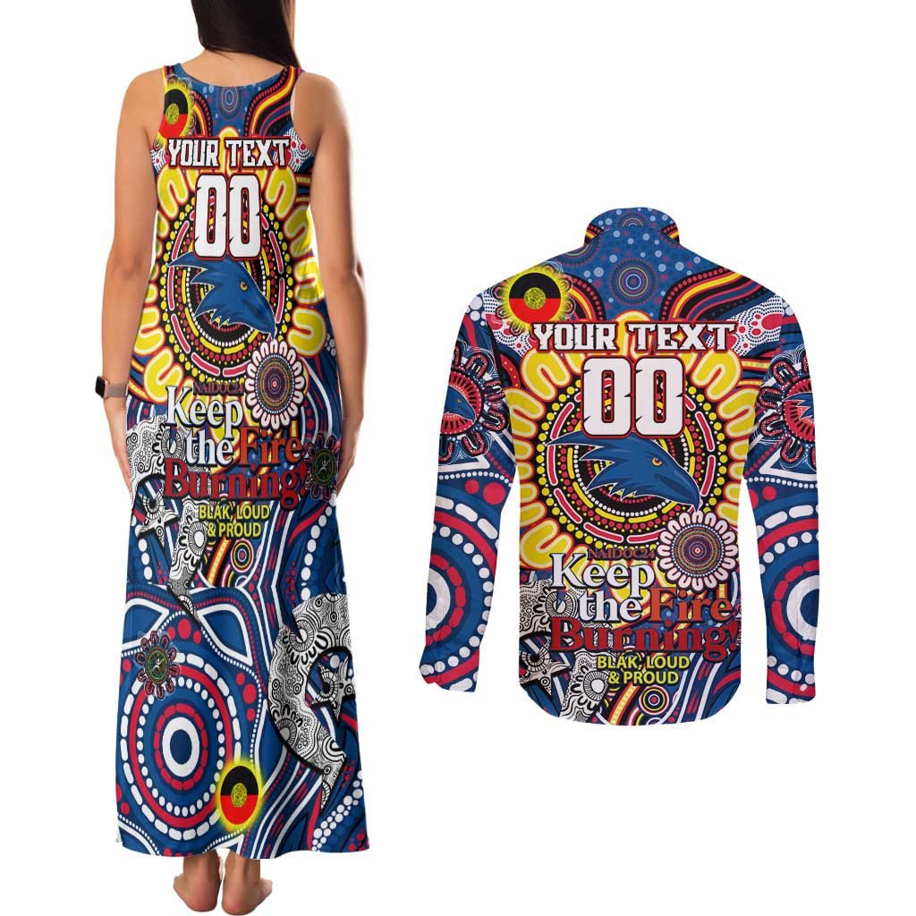 Custom Adelaide Crows NAIDOC Week 2024 Couples Matching Tank Maxi Dress and Long Sleeve Button Shirt Mascot Football