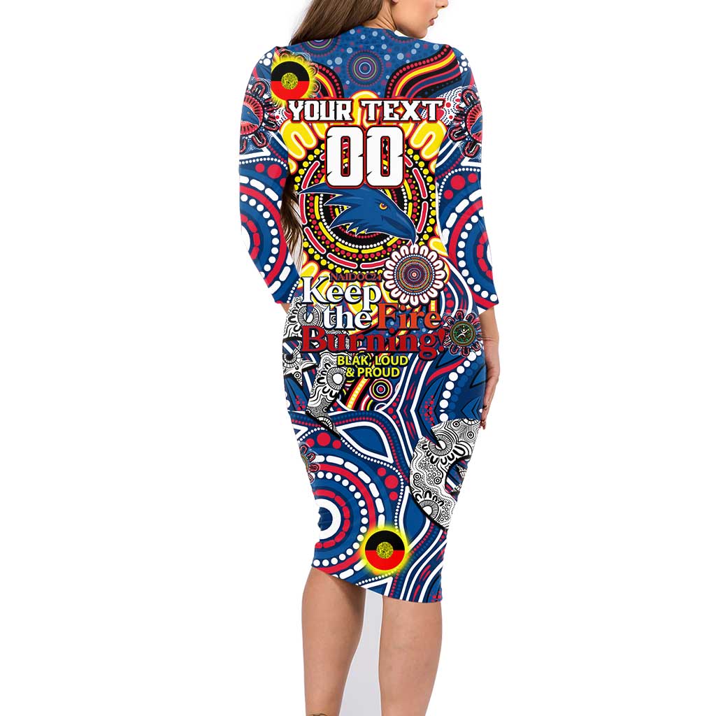 Custom Adelaide Crows NAIDOC Week 2024 Family Matching Long Sleeve Bodycon Dress and Hawaiian Shirt Mascot Football