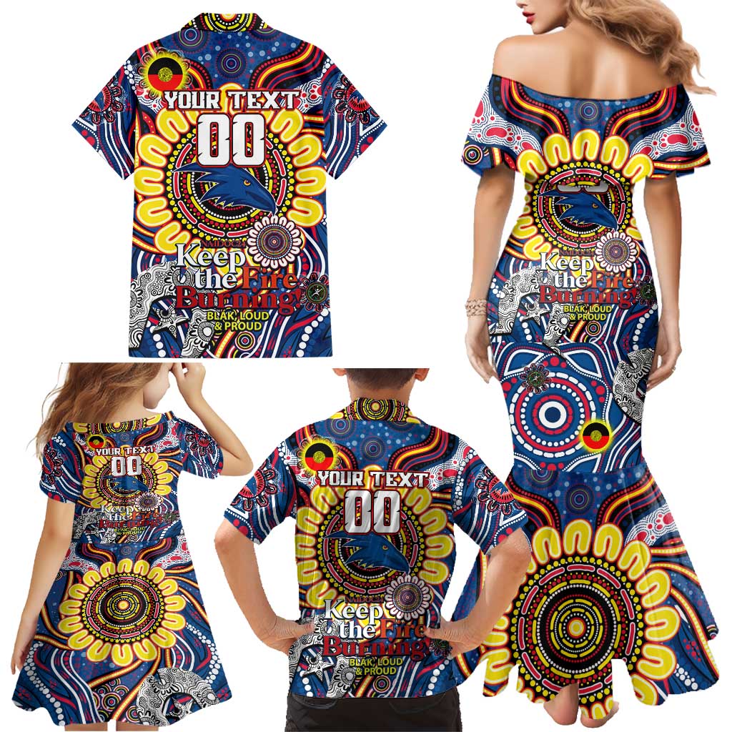Custom Adelaide Crows NAIDOC Week 2024 Family Matching Mermaid Dress and Hawaiian Shirt Mascot Football