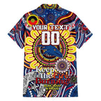 Custom Adelaide Crows NAIDOC Week 2024 Family Matching Off The Shoulder Long Sleeve Dress and Hawaiian Shirt Mascot Football