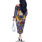Custom Adelaide Crows NAIDOC Week 2024 Family Matching Off The Shoulder Long Sleeve Dress and Hawaiian Shirt Mascot Football