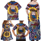 Custom Adelaide Crows NAIDOC Week 2024 Family Matching Off Shoulder Maxi Dress and Hawaiian Shirt Mascot Football