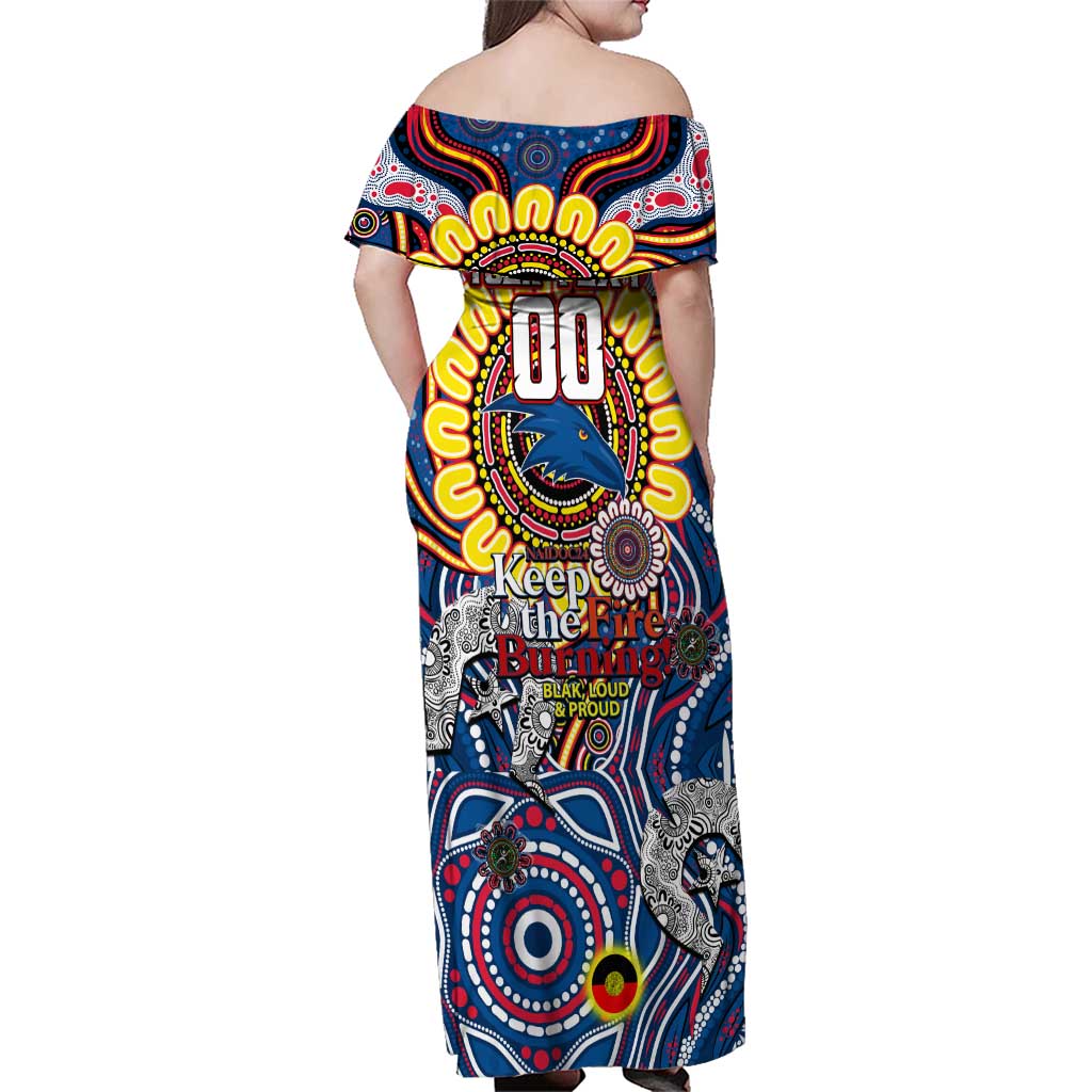 Custom Adelaide Crows NAIDOC Week 2024 Family Matching Off Shoulder Maxi Dress and Hawaiian Shirt Mascot Football