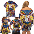 Custom Adelaide Crows NAIDOC Week 2024 Family Matching Off Shoulder Short Dress and Hawaiian Shirt Mascot Football