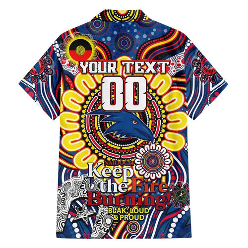 Custom Adelaide Crows NAIDOC Week 2024 Family Matching Off Shoulder Short Dress and Hawaiian Shirt Mascot Football