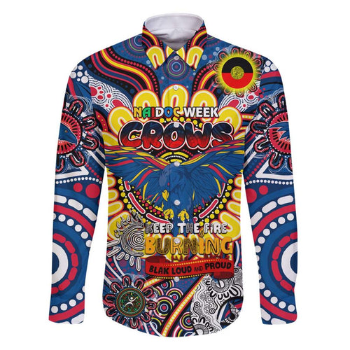 Custom Adelaide Crows NAIDOC Week 2024 Family Matching Off Shoulder Short Dress and Hawaiian Shirt Mascot Football