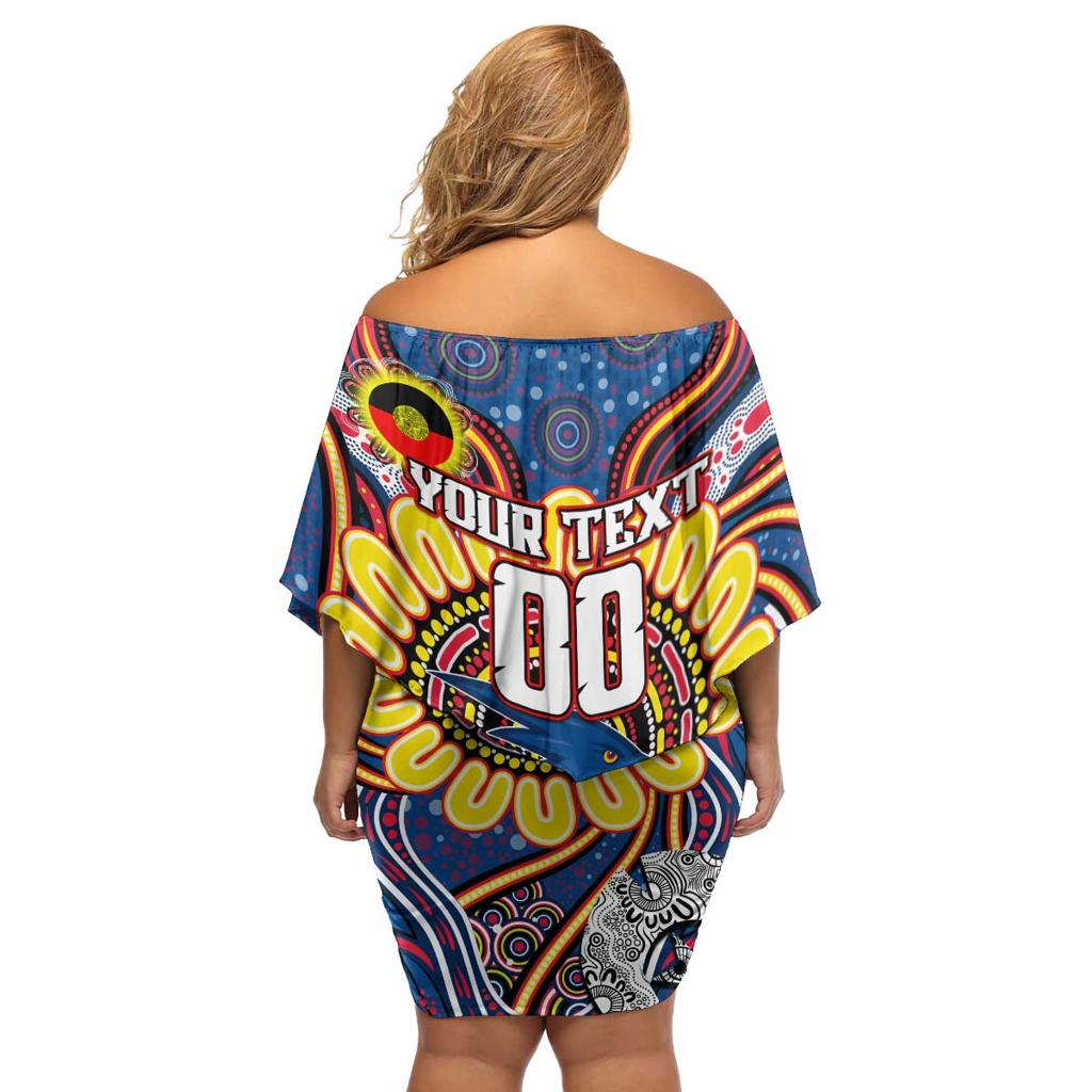 Custom Adelaide Crows NAIDOC Week 2024 Family Matching Off Shoulder Short Dress and Hawaiian Shirt Mascot Football