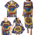 Custom Adelaide Crows NAIDOC Week 2024 Family Matching Puletasi and Hawaiian Shirt Mascot Football