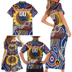 Custom Adelaide Crows NAIDOC Week 2024 Family Matching Short Sleeve Bodycon Dress and Hawaiian Shirt Mascot Football