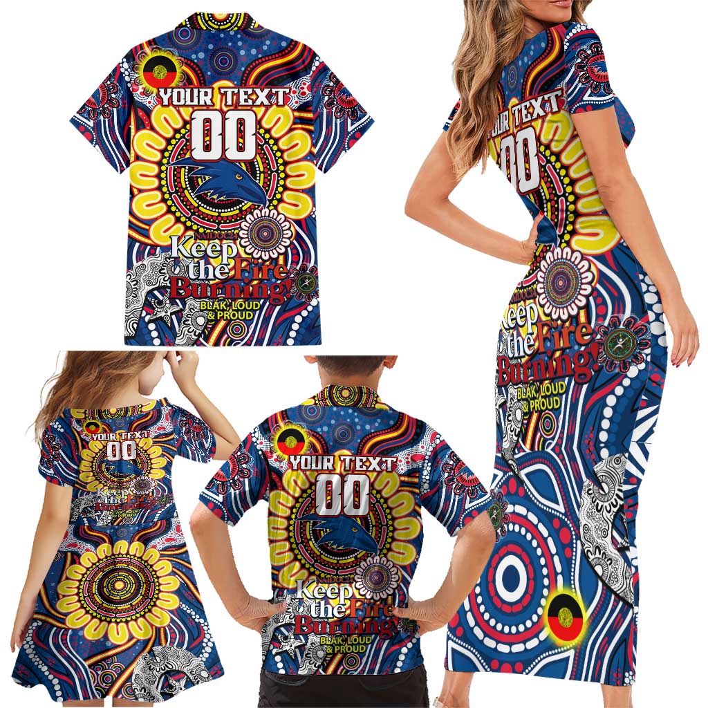 Custom Adelaide Crows NAIDOC Week 2024 Family Matching Short Sleeve Bodycon Dress and Hawaiian Shirt Mascot Football