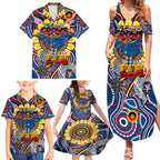 Custom Adelaide Crows NAIDOC Week 2024 Family Matching Summer Maxi Dress and Hawaiian Shirt Mascot Football