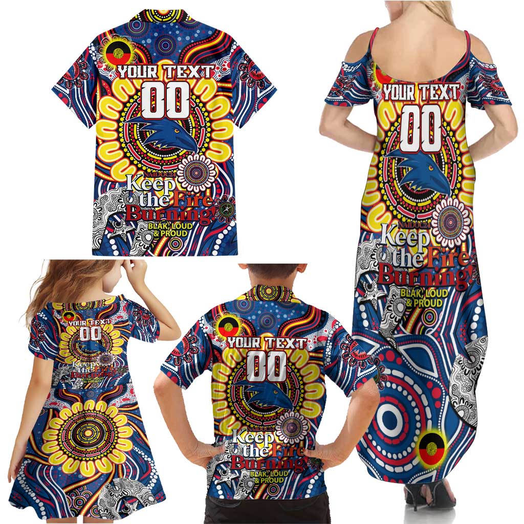 Custom Adelaide Crows NAIDOC Week 2024 Family Matching Summer Maxi Dress and Hawaiian Shirt Mascot Football