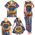 Custom Adelaide Crows NAIDOC Week 2024 Family Matching Tank Maxi Dress and Hawaiian Shirt Mascot Football