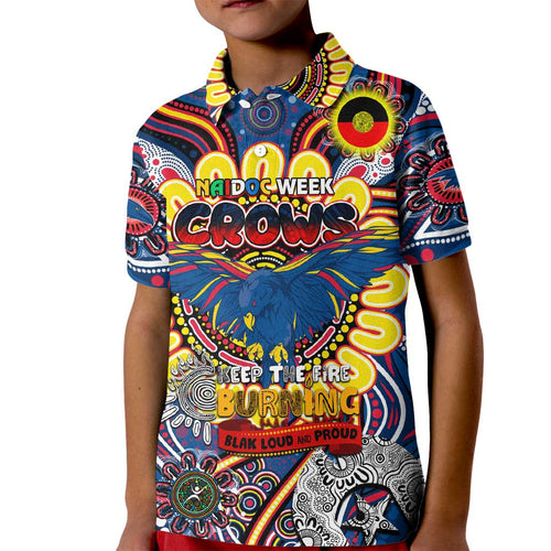 Custom Adelaide Crows NAIDOC Week 2024 Kid Polo Shirt Mascot Football