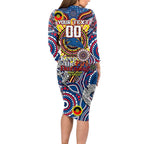 Custom Adelaide Crows NAIDOC Week 2024 Long Sleeve Bodycon Dress Mascot Football