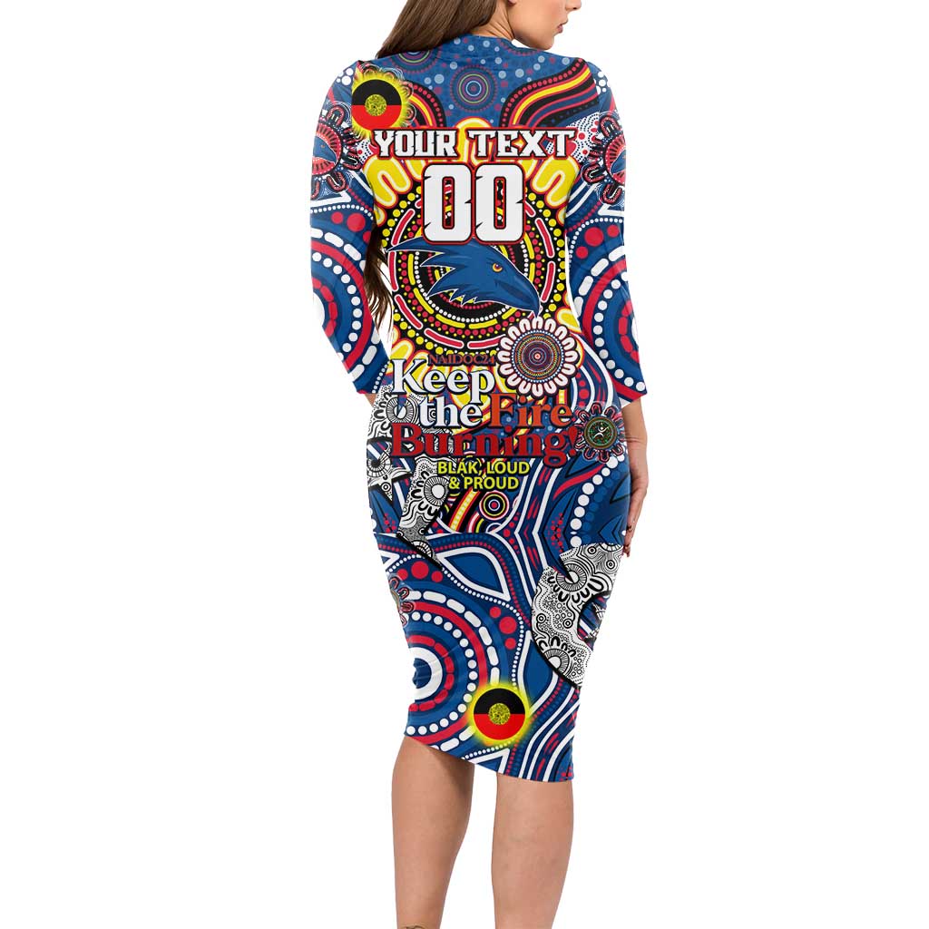 Custom Adelaide Crows NAIDOC Week 2024 Long Sleeve Bodycon Dress Mascot Football