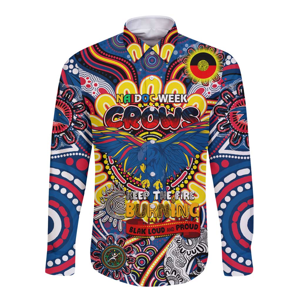 Custom Adelaide Crows NAIDOC Week 2024 Long Sleeve Button Shirt Mascot Football