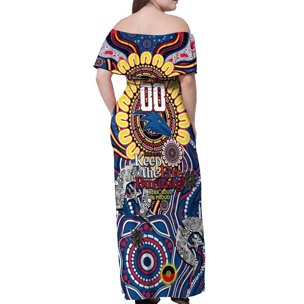Custom Adelaide Crows NAIDOC Week 2024 Off Shoulder Maxi Dress Mascot Football