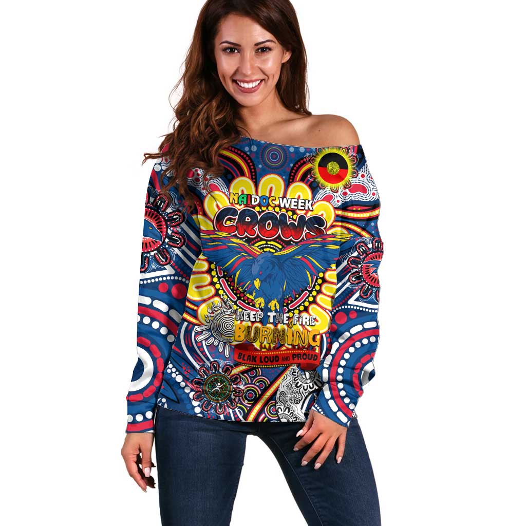 Custom Adelaide Crows NAIDOC Week 2024 Off Shoulder Sweater Mascot Football