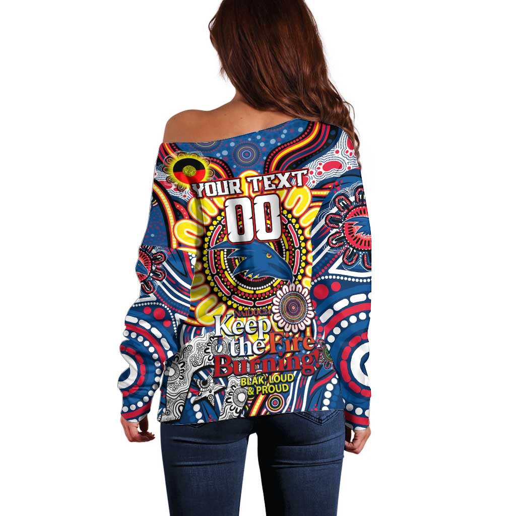 Custom Adelaide Crows NAIDOC Week 2024 Off Shoulder Sweater Mascot Football