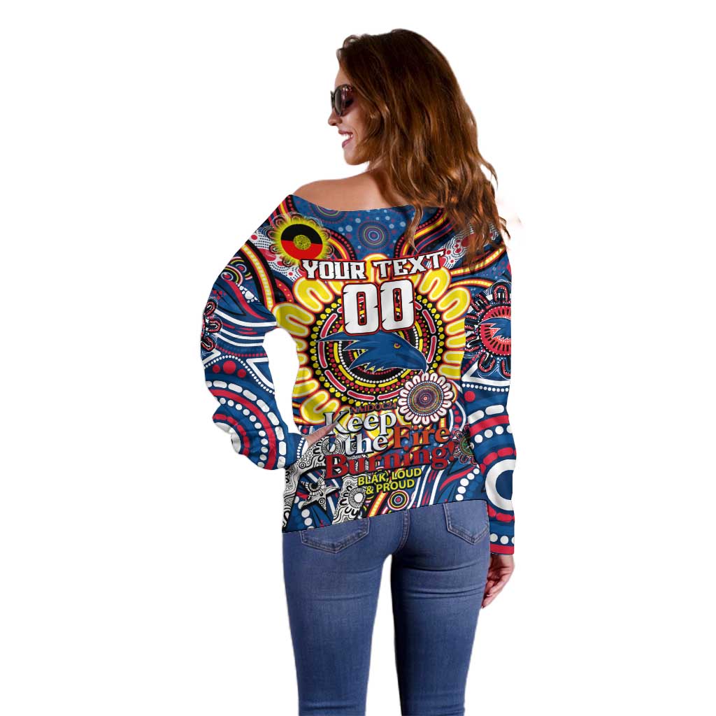Custom Adelaide Crows NAIDOC Week 2024 Off Shoulder Sweater Mascot Football
