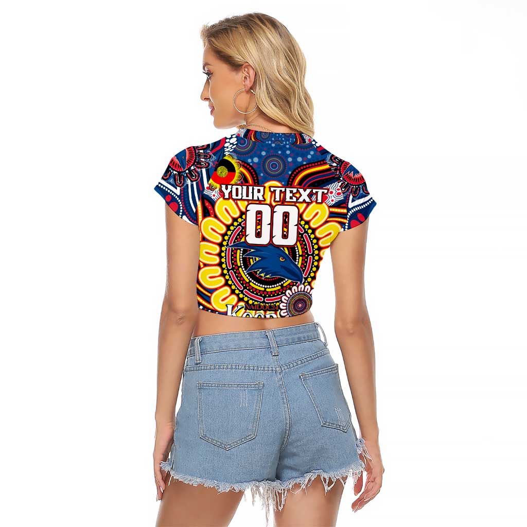 Custom Adelaide Crows NAIDOC Week 2024 Raglan Cropped T Shirt Mascot Football