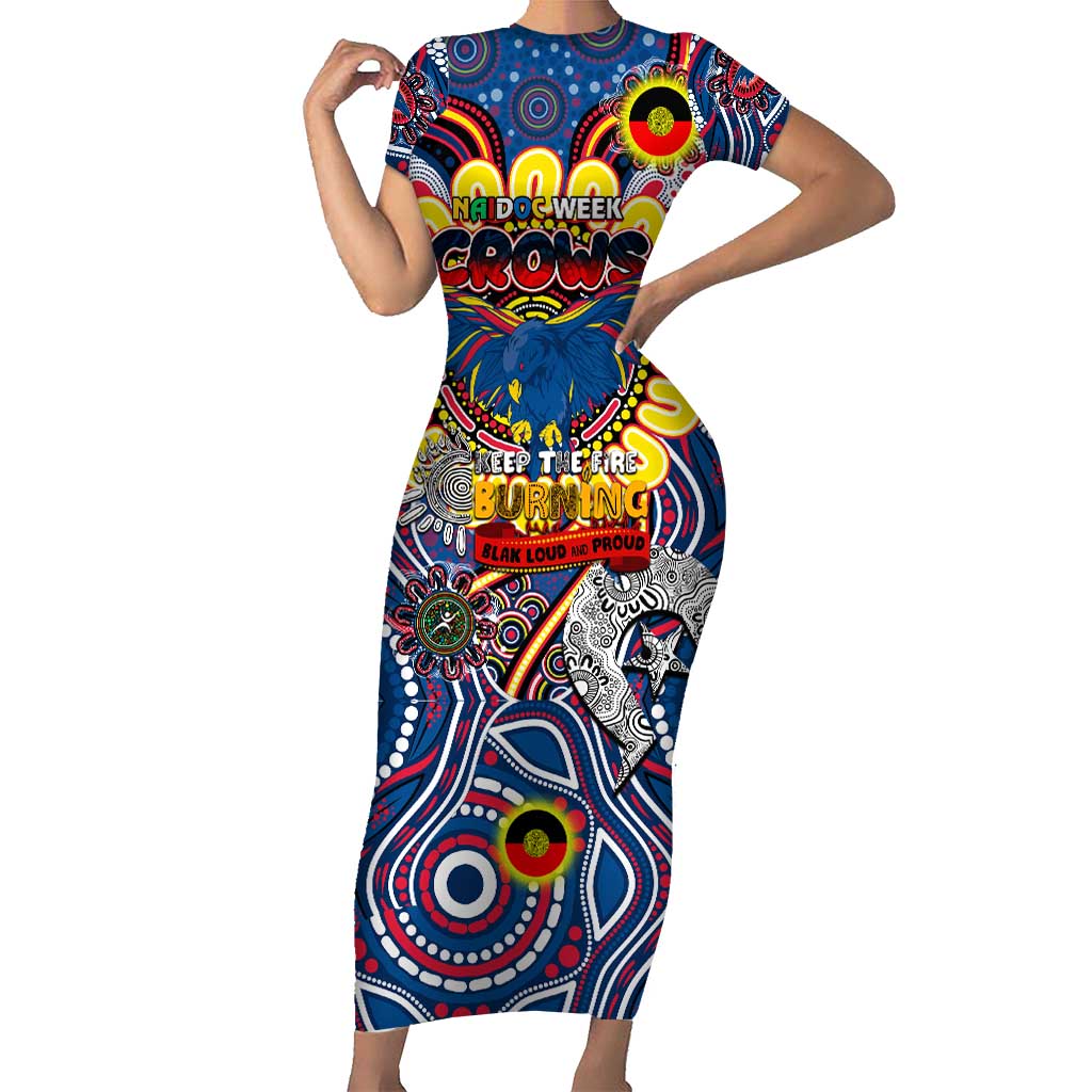 Custom Adelaide Crows NAIDOC Week 2024 Short Sleeve Bodycon Dress Mascot Football