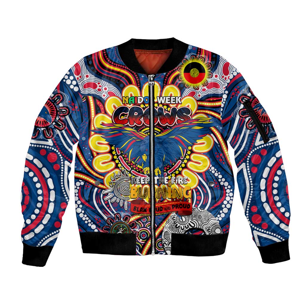 Custom Adelaide Crows NAIDOC Week 2024 Sleeve Zip Bomber Jacket Mascot Football