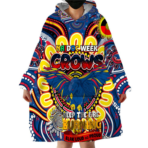 Custom Adelaide Crows NAIDOC Week 2024 Wearable Blanket Hoodie Mascot Football