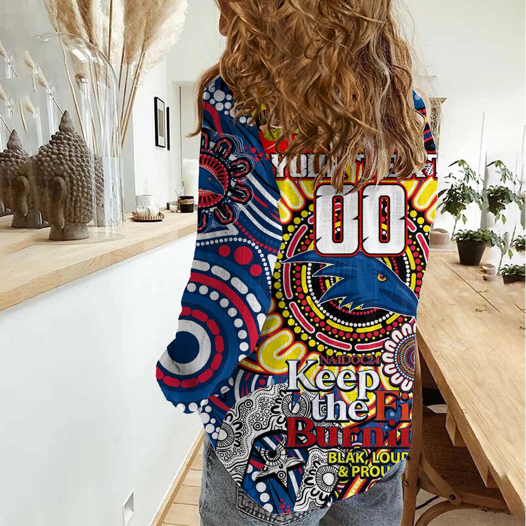 Custom Adelaide Crows NAIDOC Week 2024 Women Casual Shirt Mascot Football