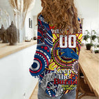 Custom Adelaide Crows NAIDOC Week 2024 Women Casual Shirt Mascot Football