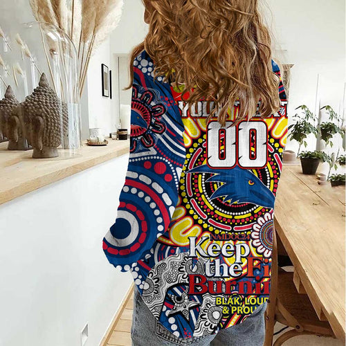 Custom Adelaide Crows NAIDOC Week 2024 Women Casual Shirt Mascot Football