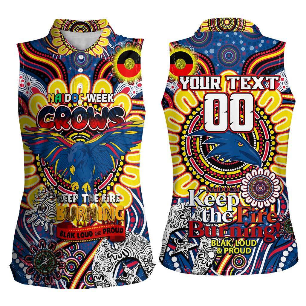 Custom Adelaide Crows NAIDOC Week 2024 Women Sleeveless Polo Shirt Mascot Football
