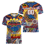 Custom Adelaide Crows NAIDOC Week 2024 Women V-Neck T-Shirt Mascot Football
