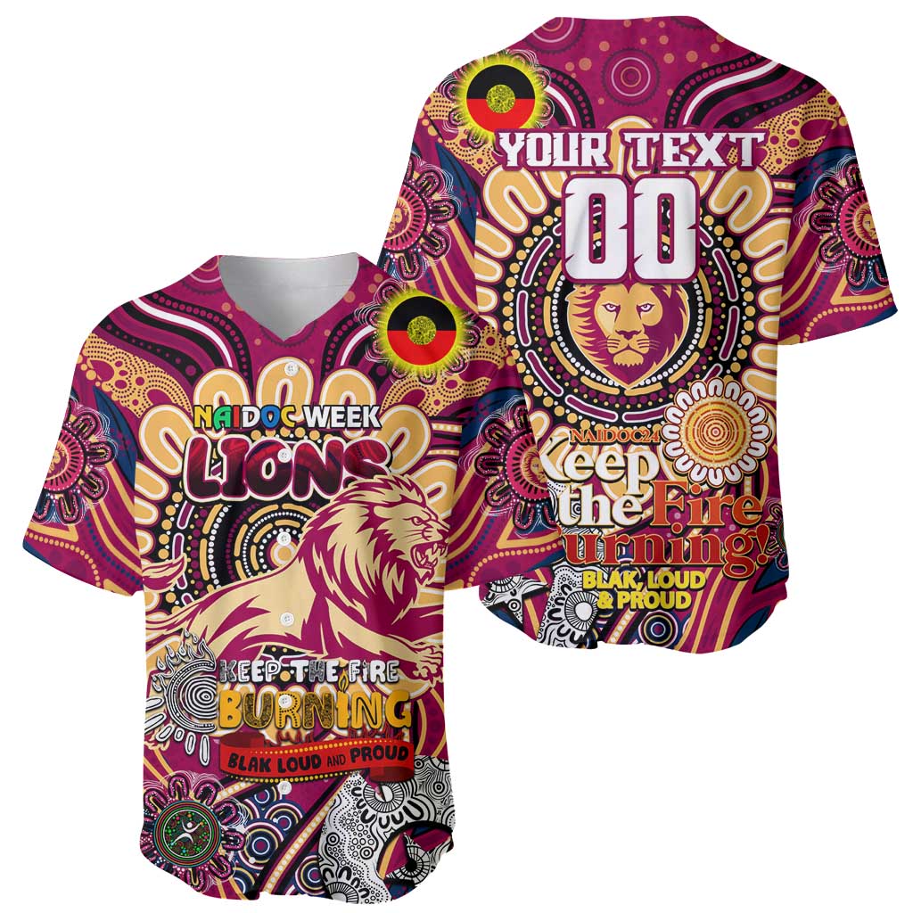 Custom Brisbane Lions NAIDOC Week 2024 Baseball Jersey Mascot Football